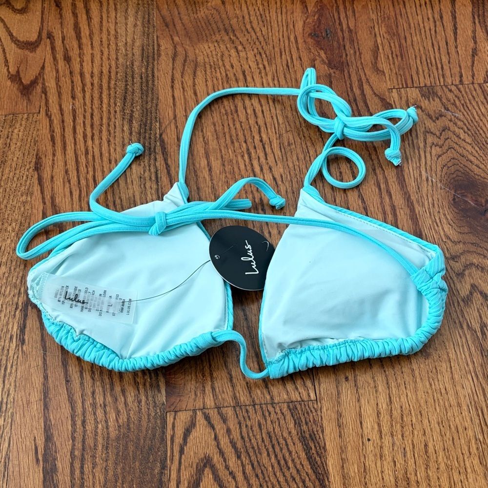 Lulus BlueTriangle Bikini Top Size Large New with Tags - Picture 2 of 4